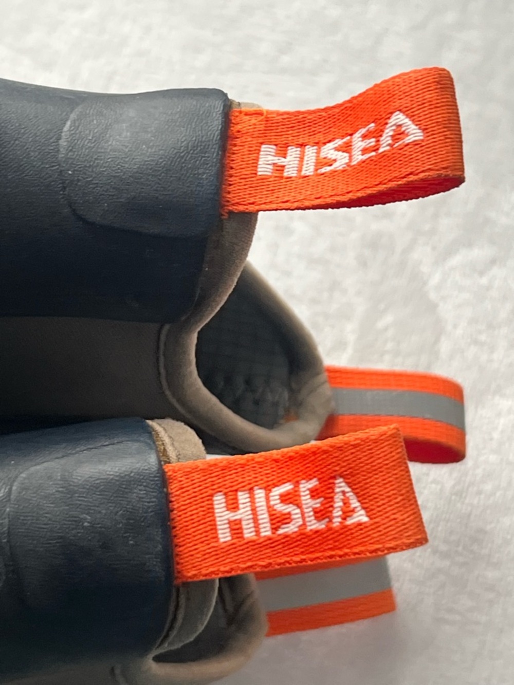 HISEA Men’s Navy and Orange Slip-On Waterproof Rain Boots, Size 7 - Picture 7 of 14
